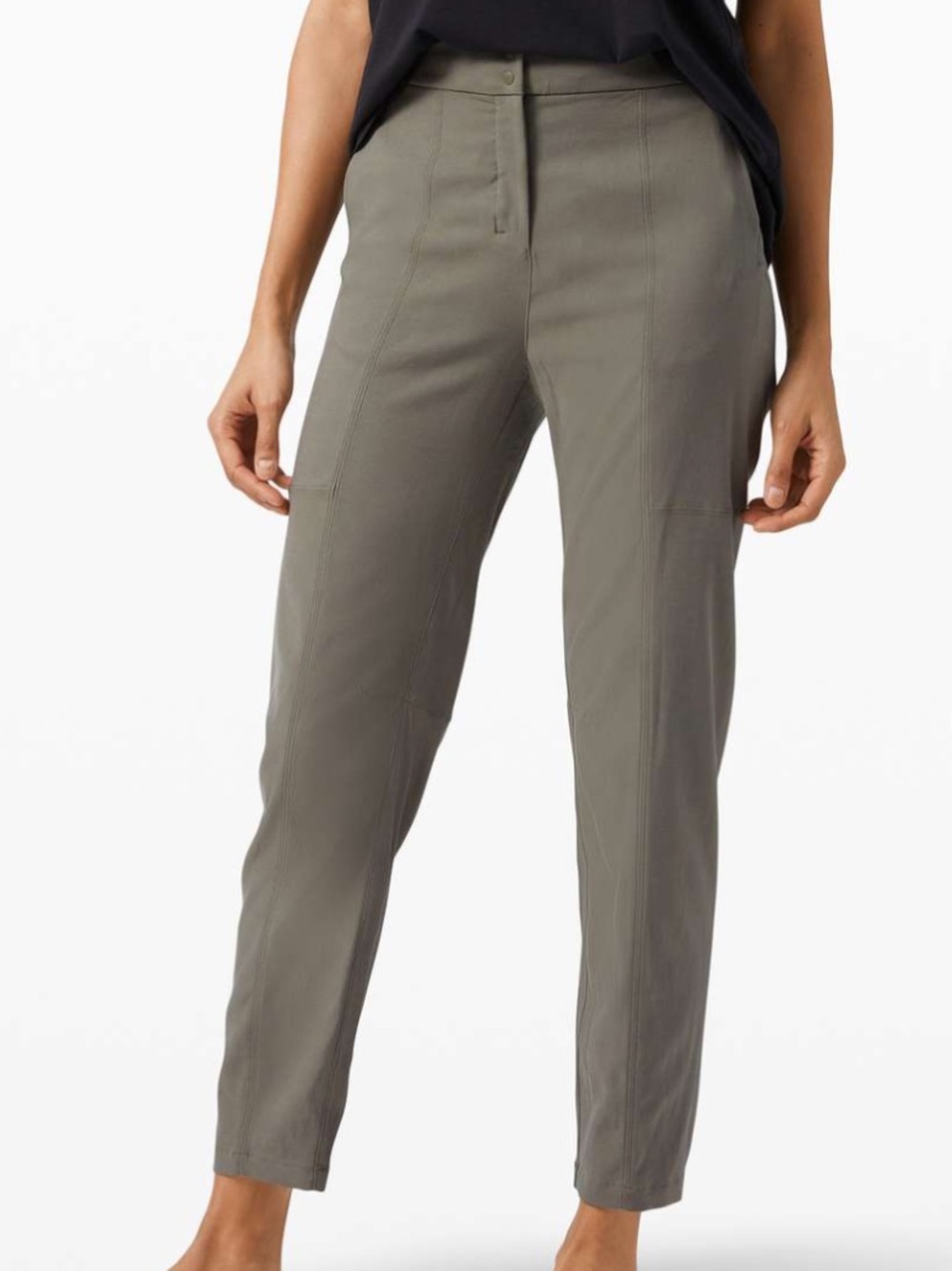 Lululemon Women 8 Grey Sage High Rise Dynamic Days Pant Cupro-Modal FLAWED